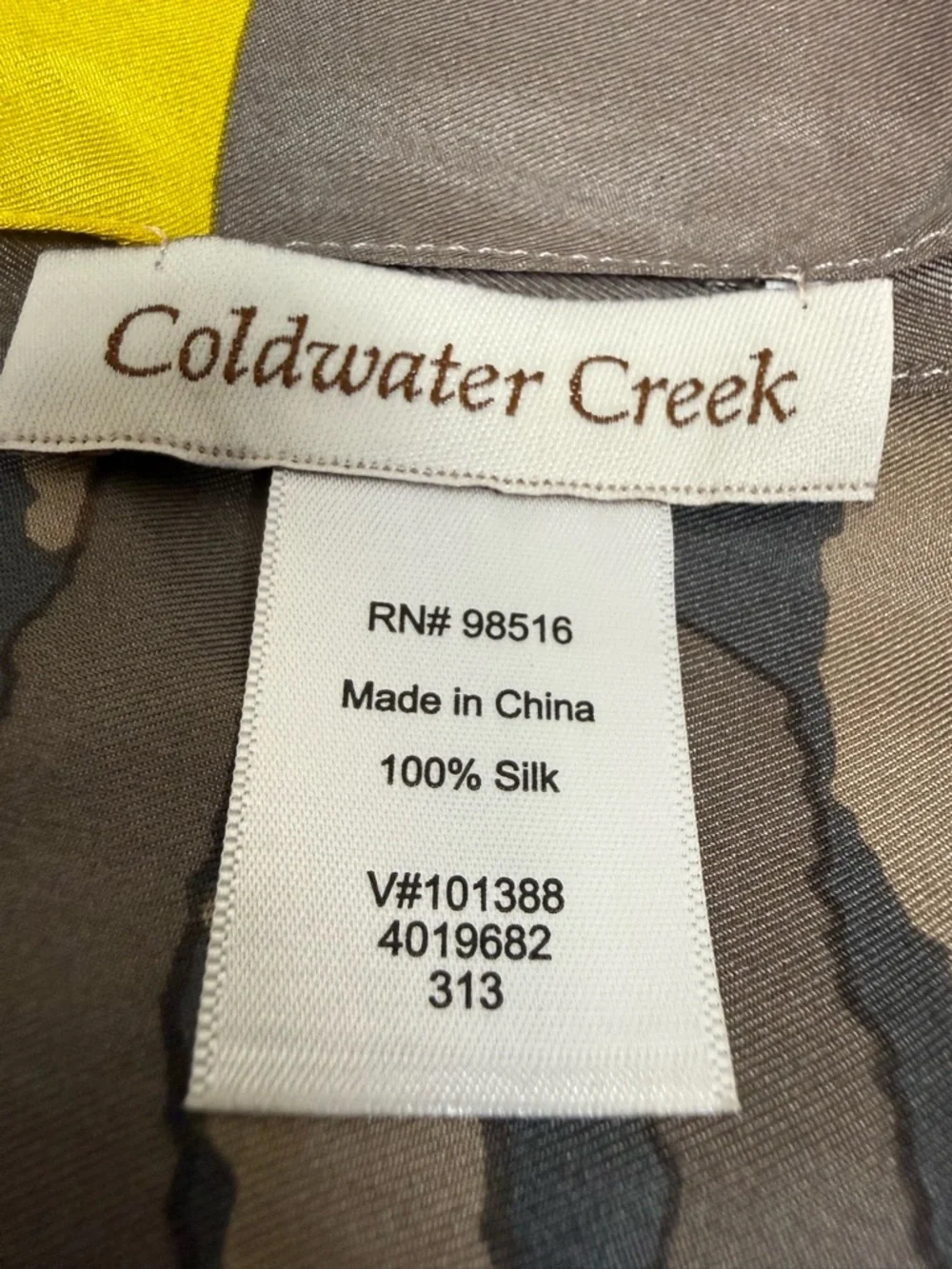 Coldwater Creek 100% Silk Zebra Print Scarf - Yellow/Black/White‎ 🖤💛✨